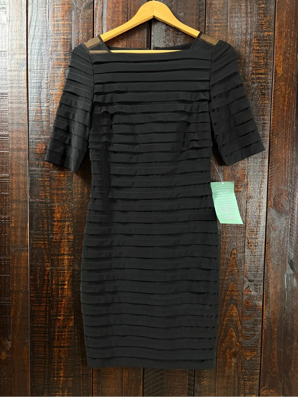 Simply Liliana Black Pleated Sheath Dress Size 4